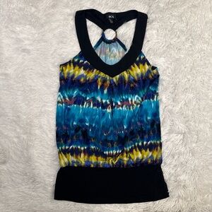 BCX Multicolor Halter Tank Top with Ring Detail